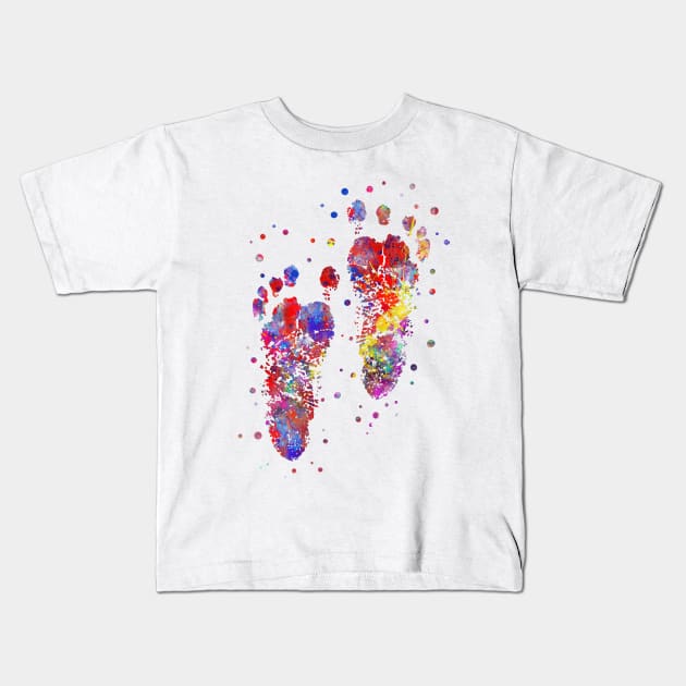 Footprint Kids T-Shirt by RosaliArt